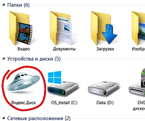 Папка "Яндекс.Диск"