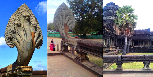 Перила в форме семиглавой змеи в Ангкор Вате