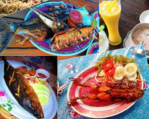 Разнообразие блюд на улице в Таиланде