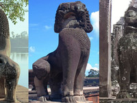 Скульптуры львов в Ангкоре